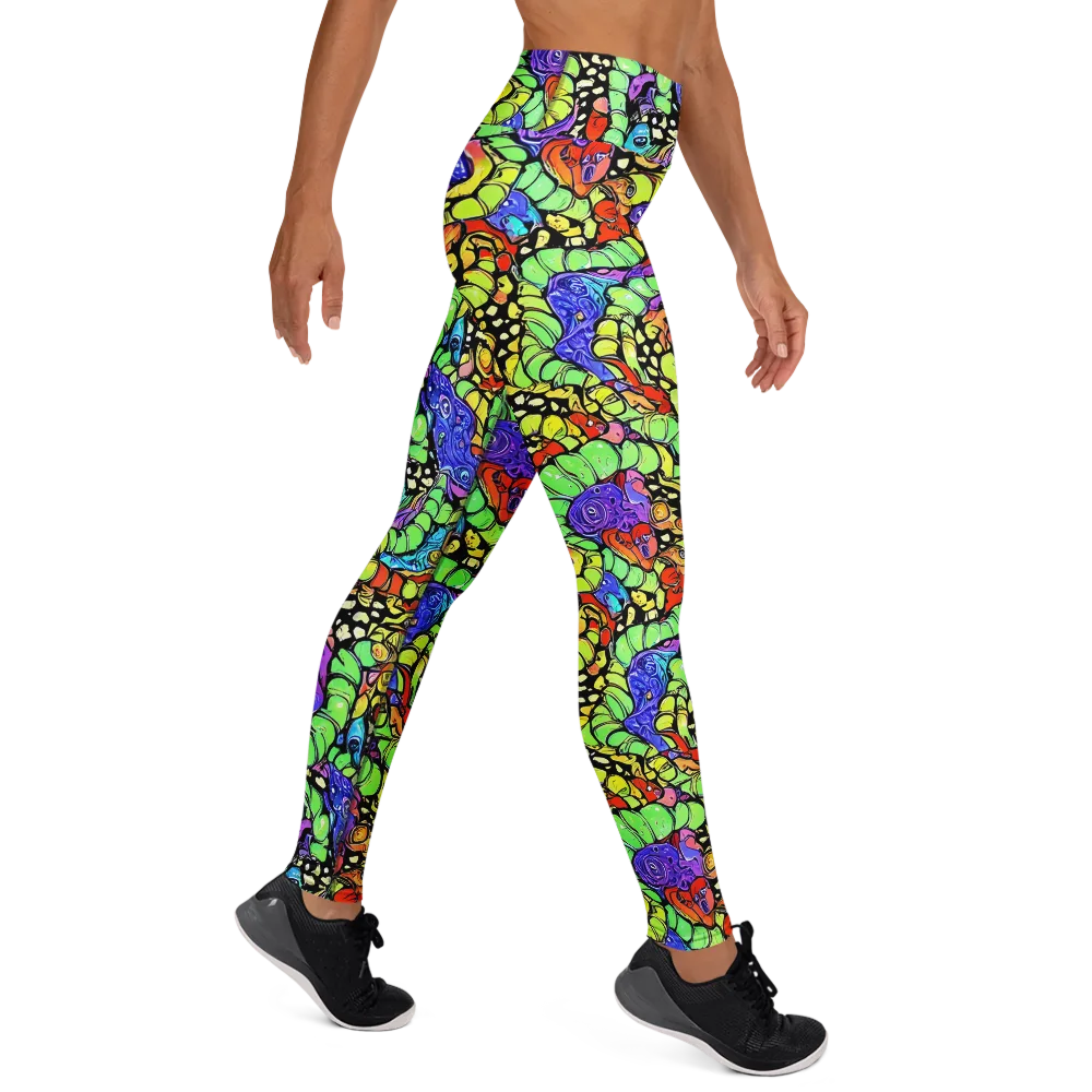 Frostwork Fantasy on Yoga Leggings — Right
