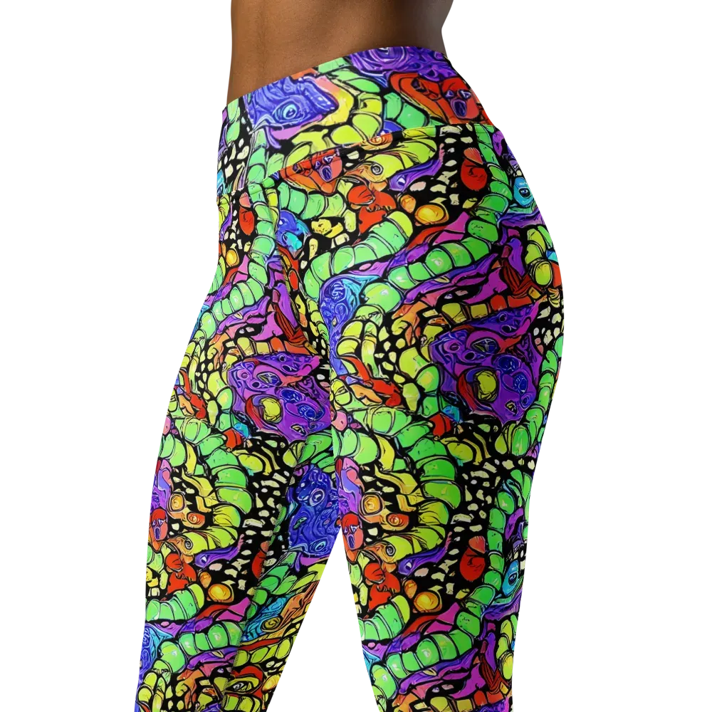 Frostwork Fantasy on Yoga Leggings — Left Front