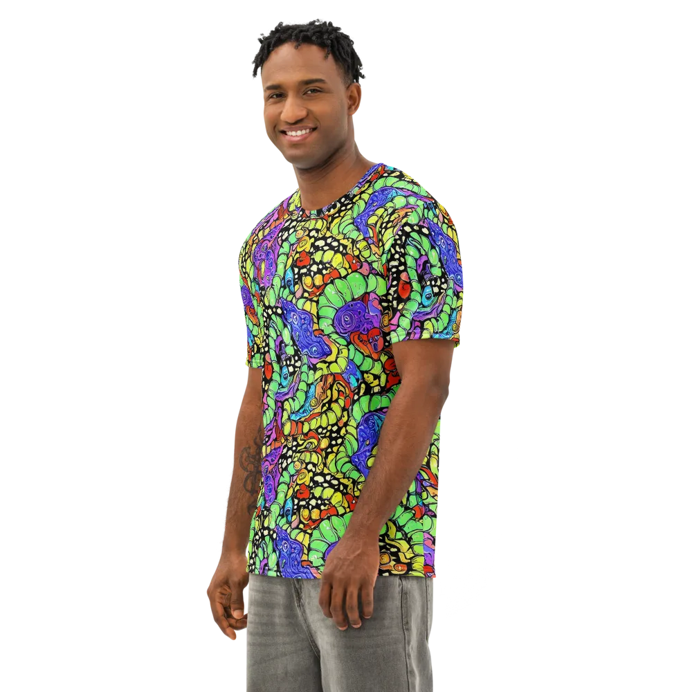 Frostwork Fantasy on Men's Cotton Crew Neck T-Shirt — Left Front