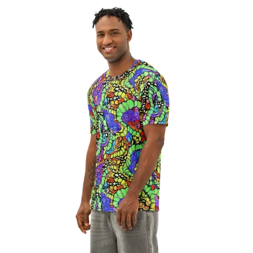 Frostwork Fantasy on a Men's Cotton Crew Neck T-Shirt
