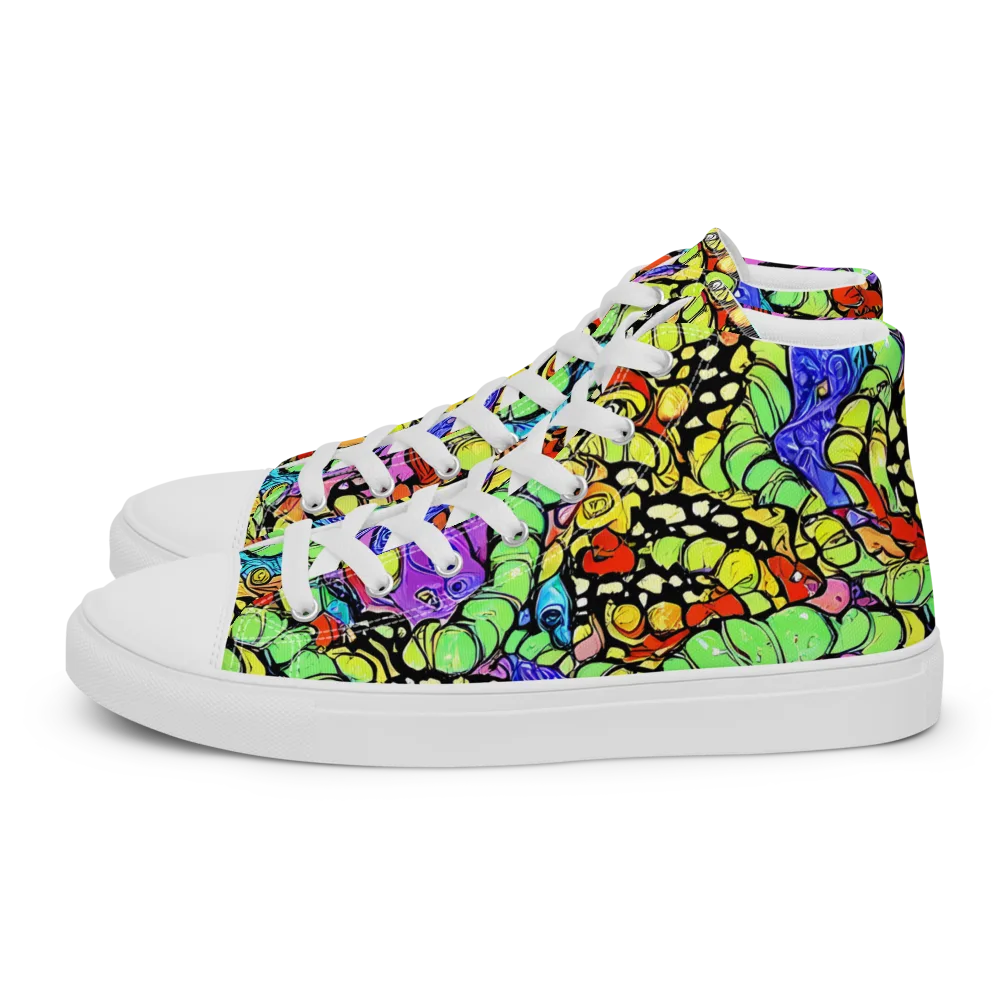 Frostwork Fantasy on Men's High Top Canvas Shoes — Left