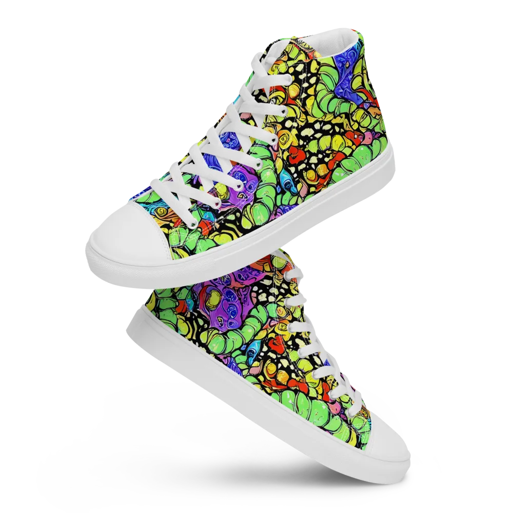 Frostwork Fantasy on Men's High Top Canvas Shoes — Front