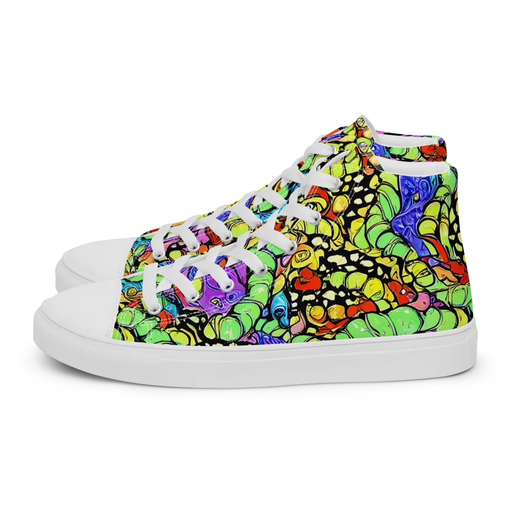 Frostwork Fantasy on Women's High Top Canvas Shoes — Left