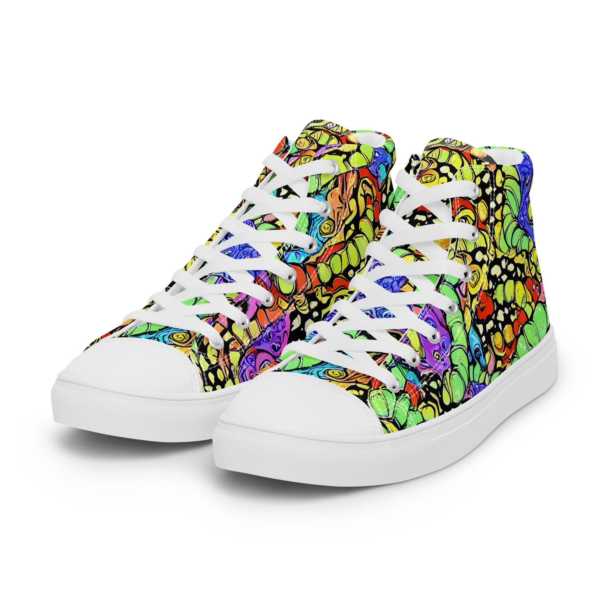 Frostwork Fantasy on Women's High Top Canvas Shoes — Left Front