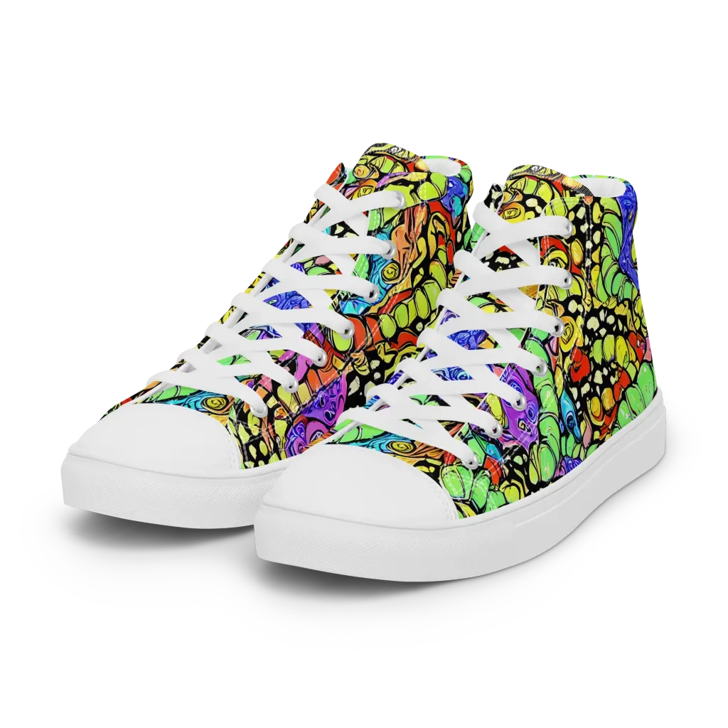 Frostwork Fantasy on Women's High Top Canvas Shoes — Left Front