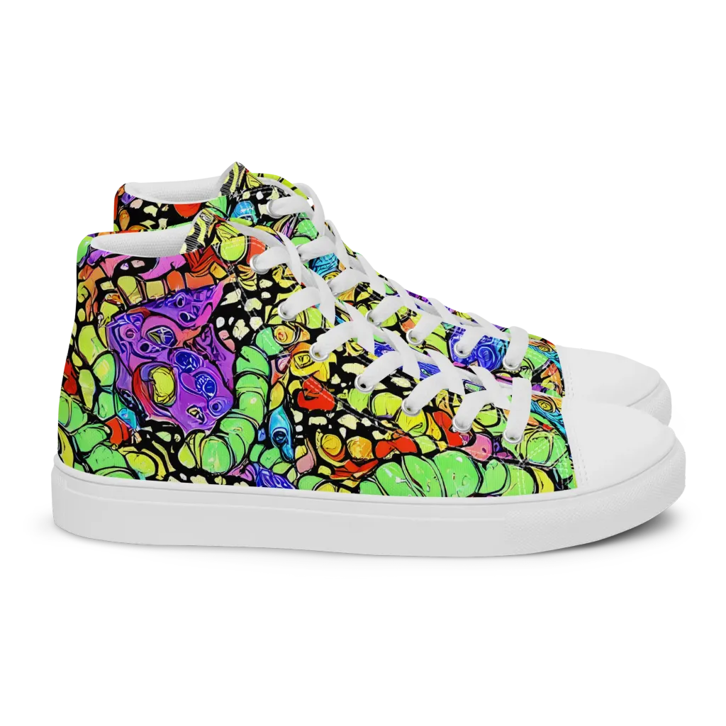 Frostwork Fantasy on Women's High Top Canvas Shoes — Right