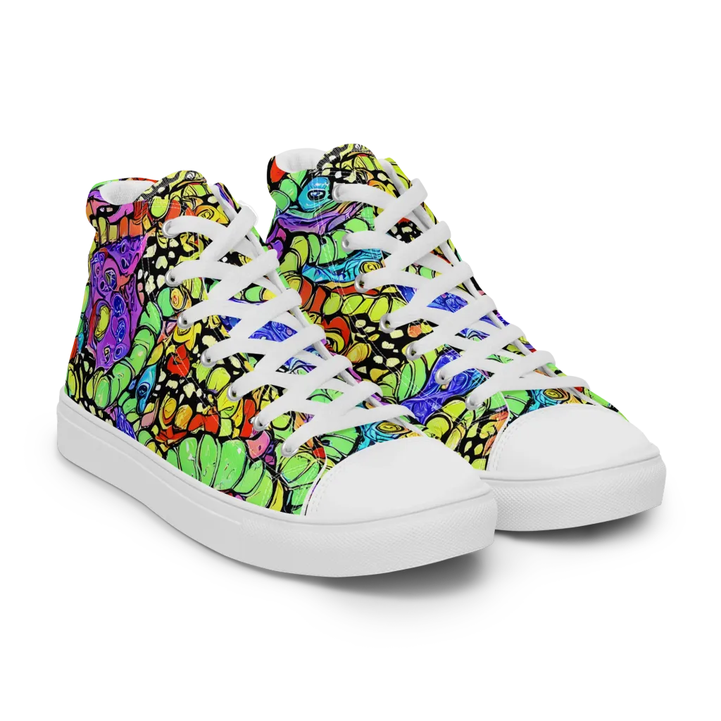 Frostwork Fantasy on Women's High Top Canvas Shoes — Right Front