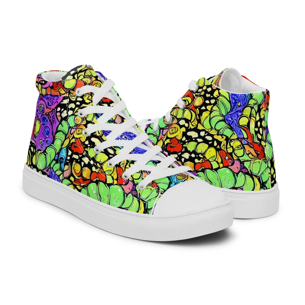 Frostwork Fantasy on Women's High Top Canvas Shoes — Right