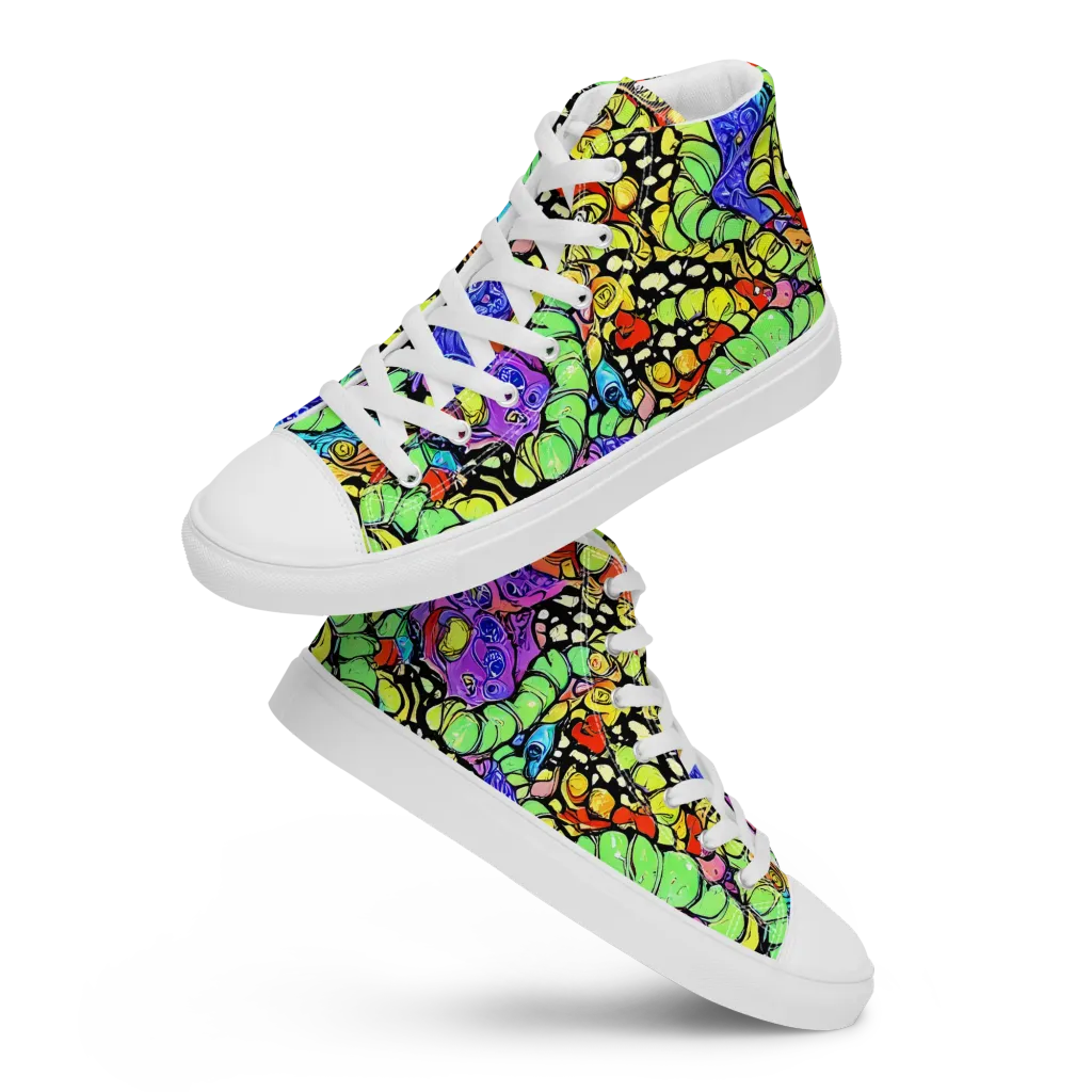 Frostwork Fantasy on Women's High Top Canvas Shoes — Front