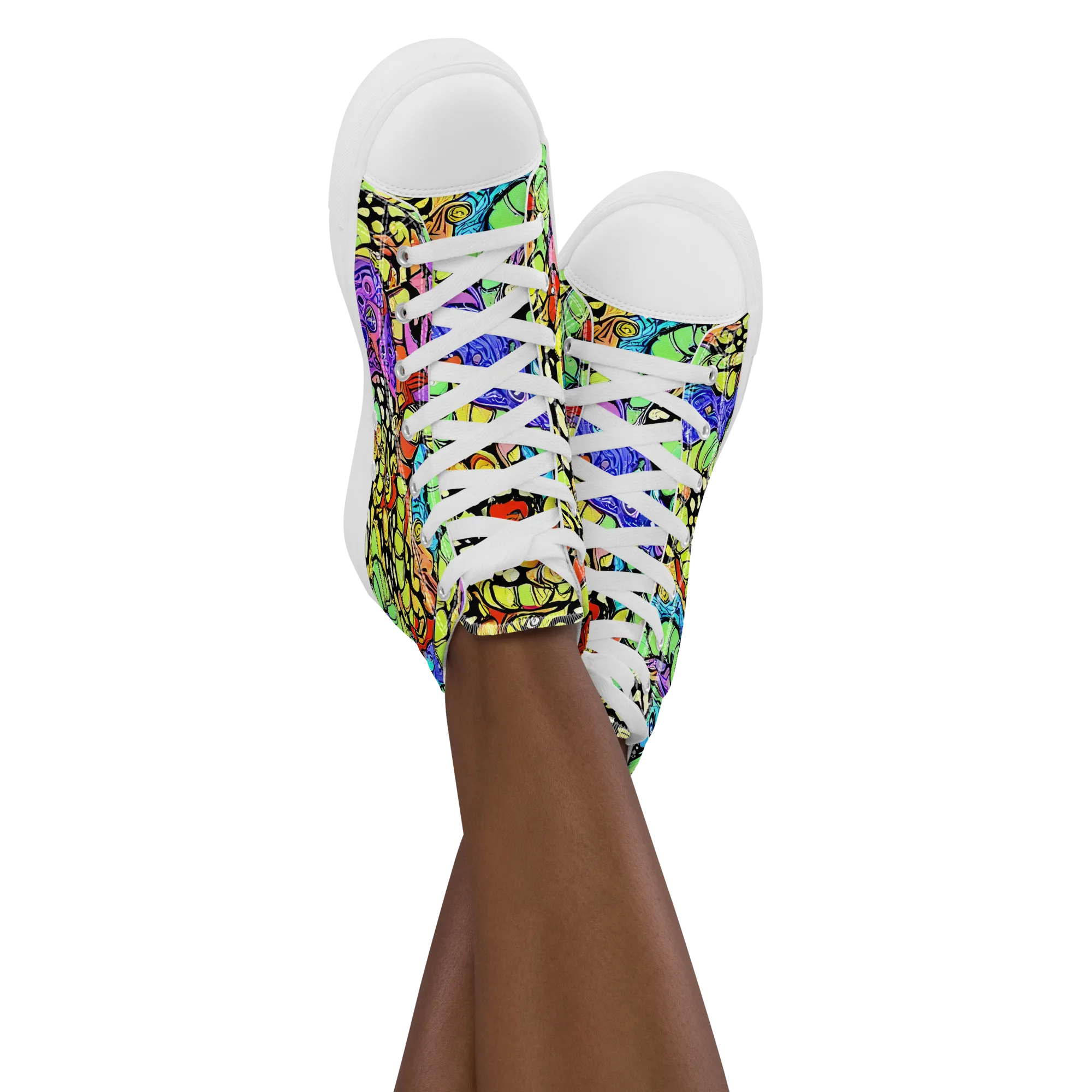Frostwork Fantasy on Women's High Top Canvas Shoes — Front