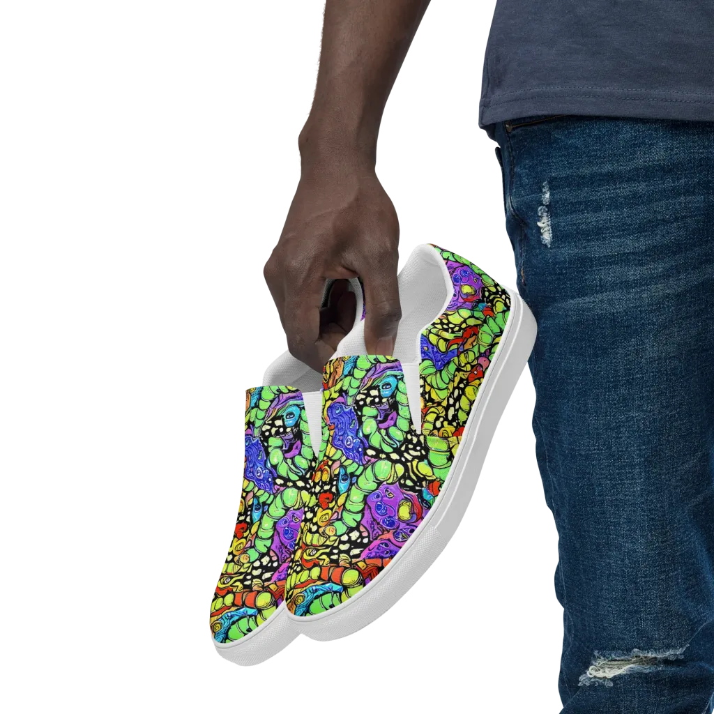 Frostwork Fantasy on Men's Slip-On Canvas Shoes — Left Front