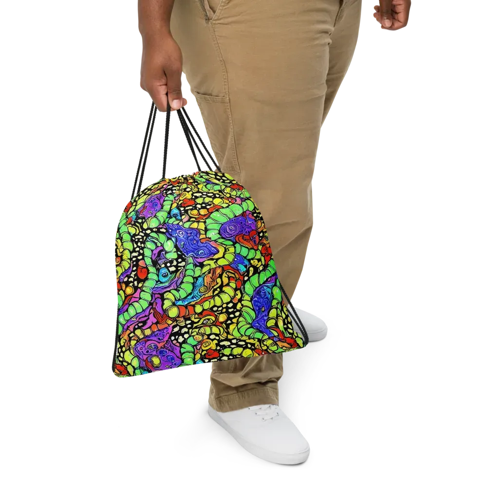 Frostwork Fantasy on Drawstring Bag — Front