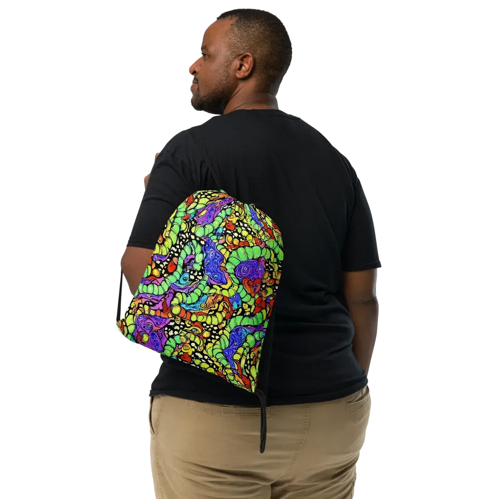 Frostwork Fantasy on Drawstring Bag — Front