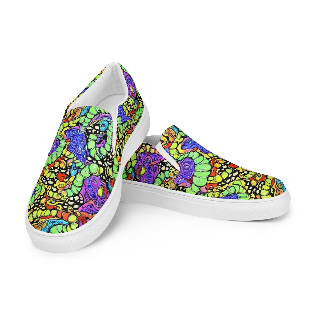 Frostwork Fantasy on Women's Slip-On Canvas Shoes — Left Front