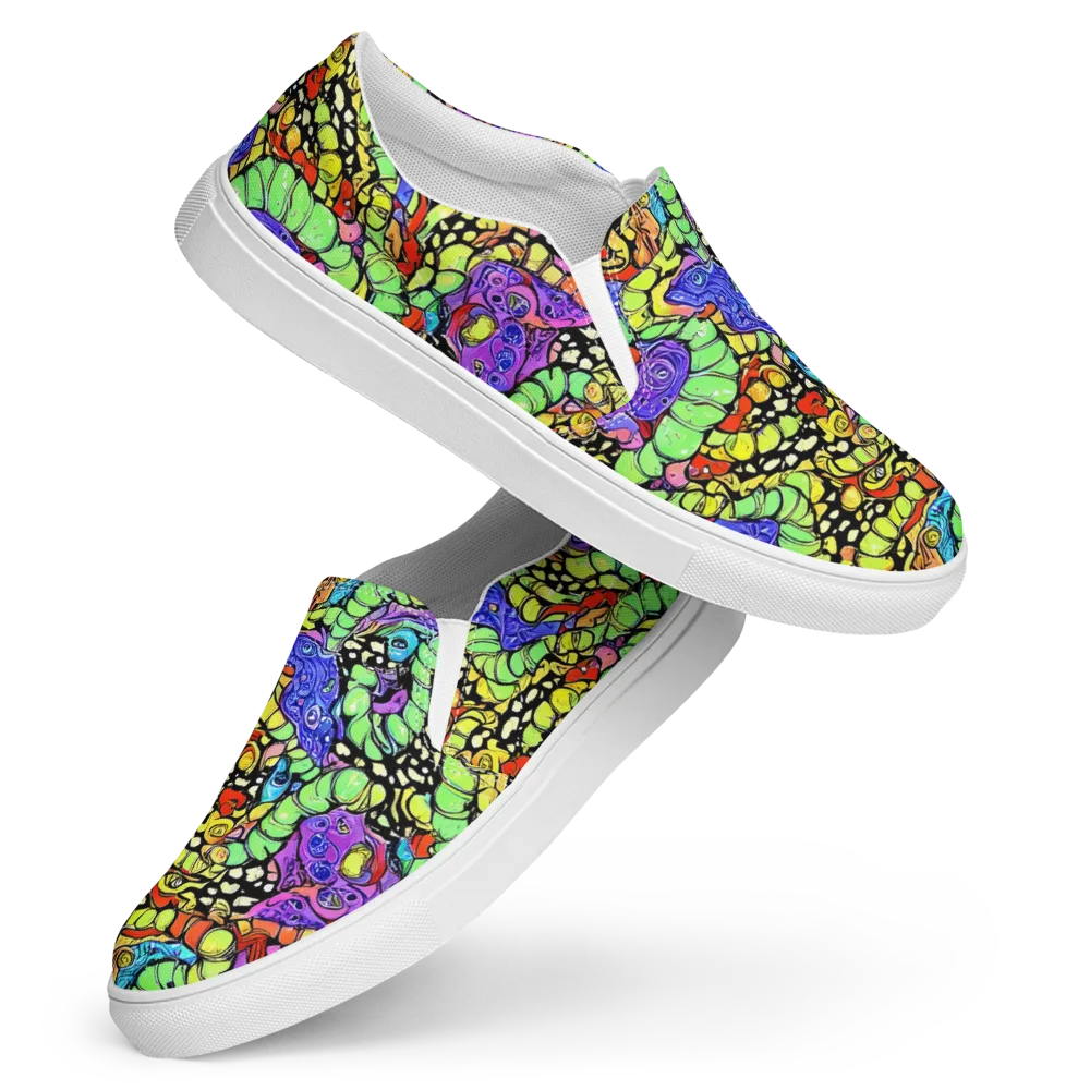 Frostwork Fantasy on Women's Slip-On Canvas Shoes — Front