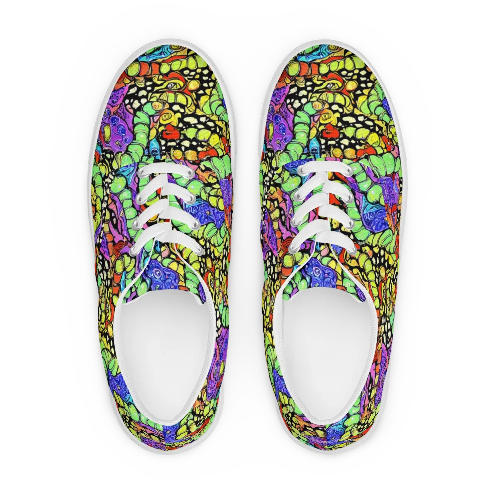 Frostwork Fantasy on Men's Lace-Up Canvas Shoes — Front
