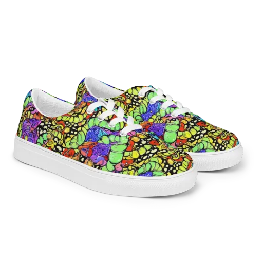Frostwork Fantasy on a Men's Lace-Up Canvas Shoes