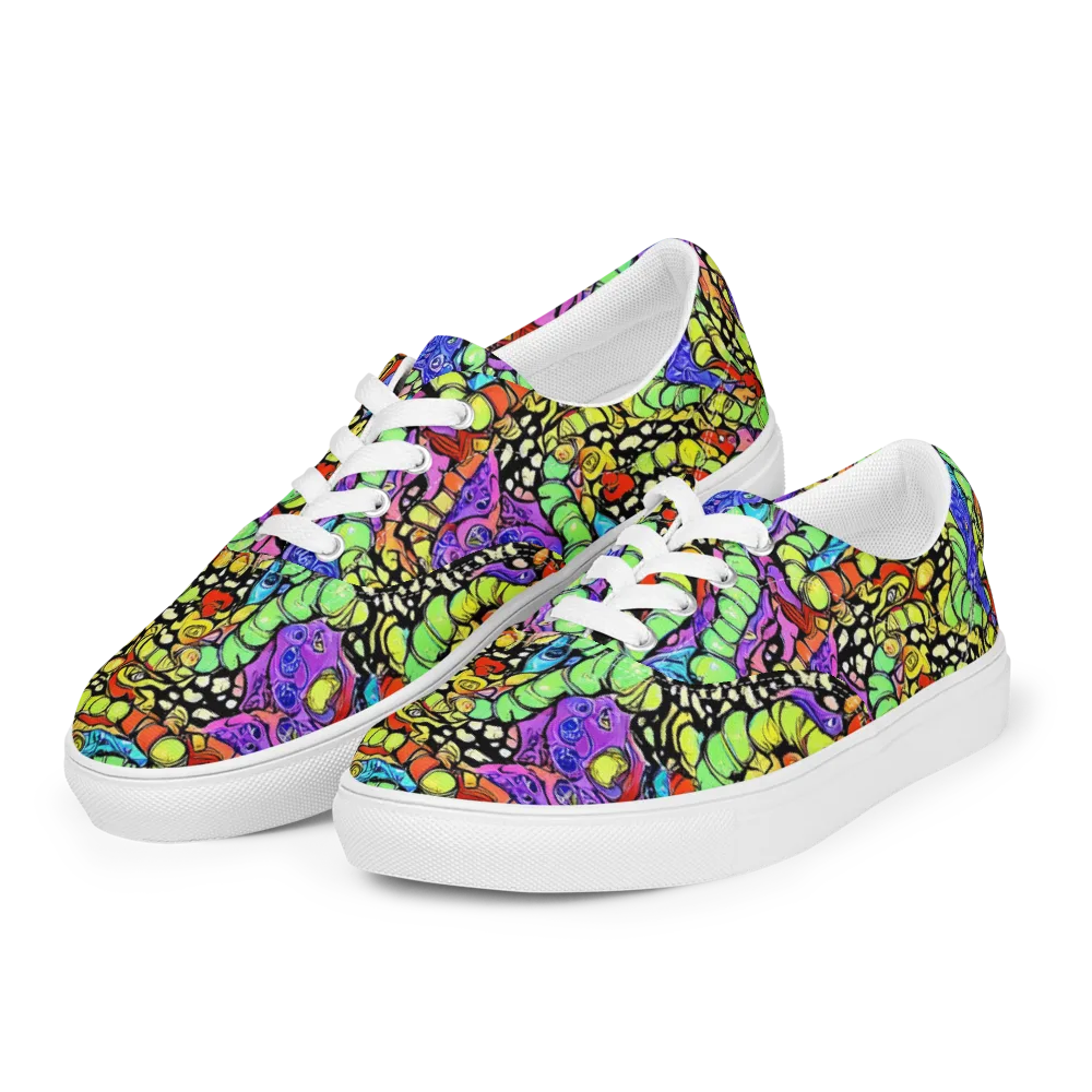 Frostwork Fantasy on Men's Lace-Up Canvas Shoes — Left Front
