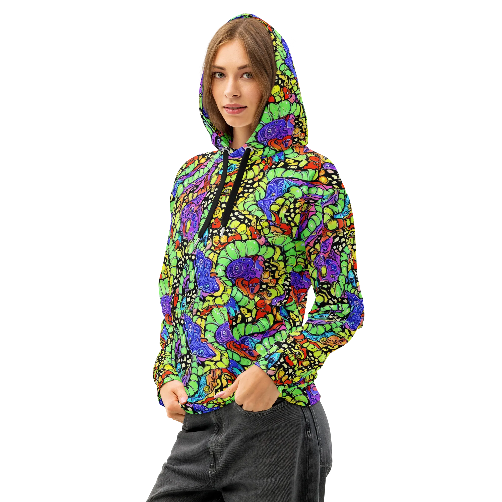 Frostwork Fantasy on Cotton Hoodie — Left Front