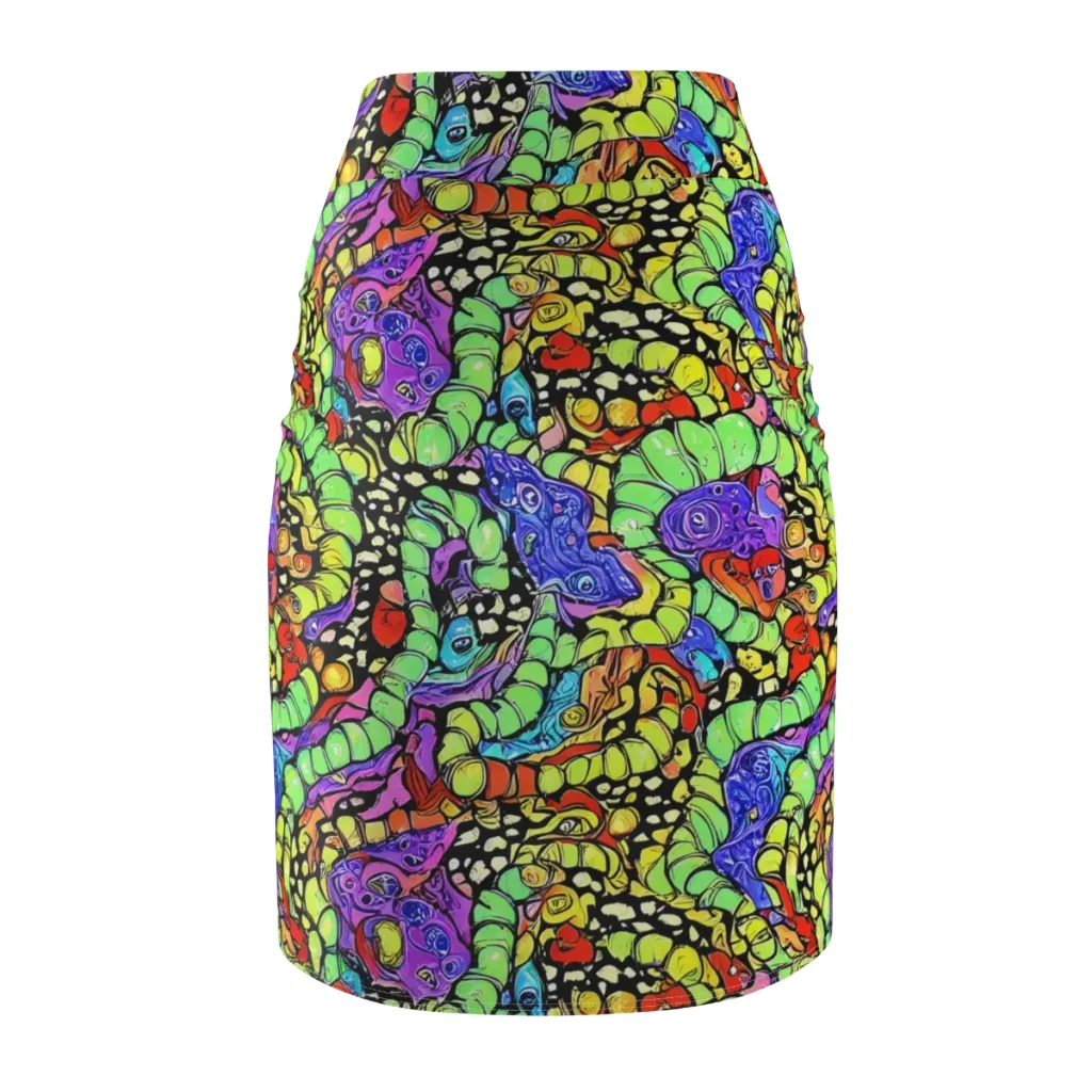 Frostwork Fantasy on Pencil Skirt — Back