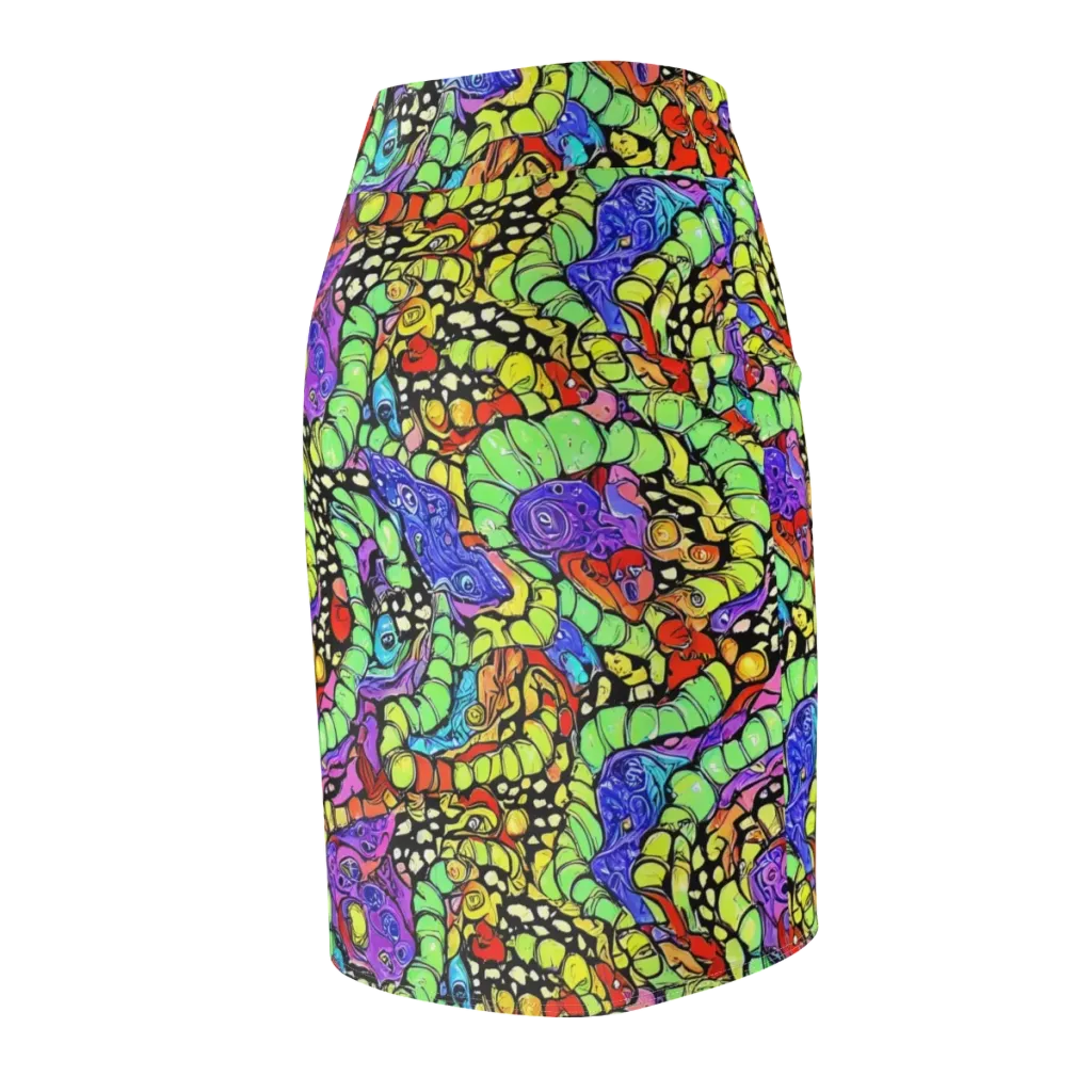 Frostwork Fantasy on Pencil Skirt — Back Side