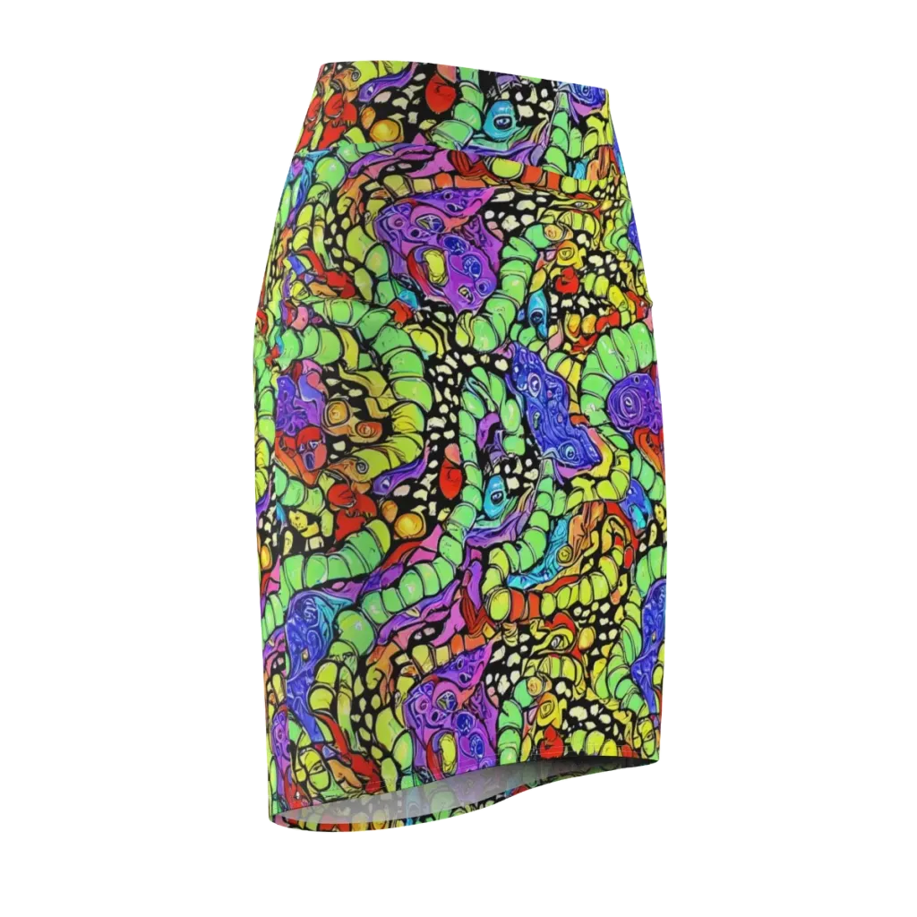 Frostwork Fantasy on Pencil Skirt — Front Side