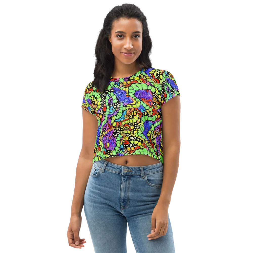 Frostwork Fantasy on Crop Tee — Front