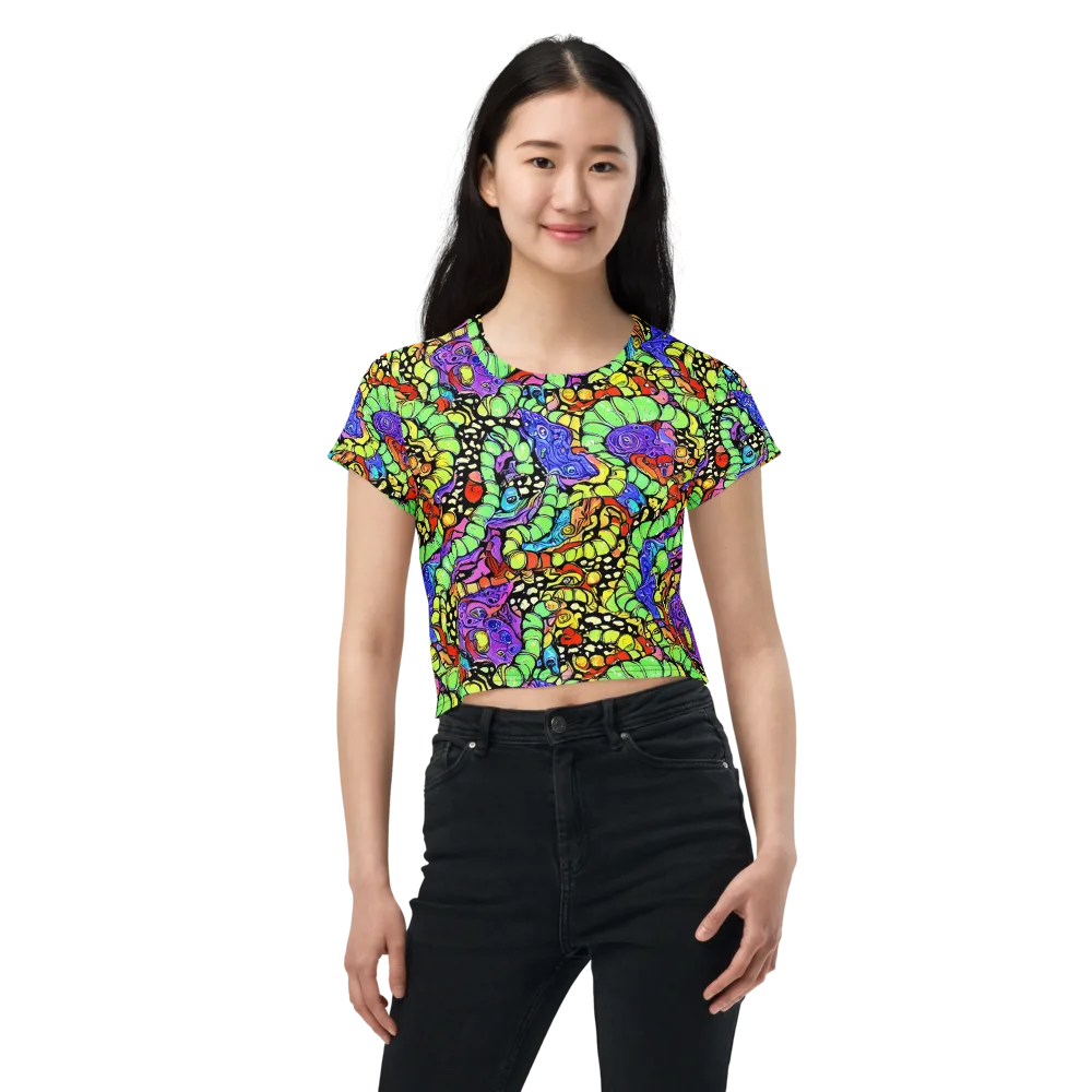 Frostwork Fantasy on Crop Tee — Front