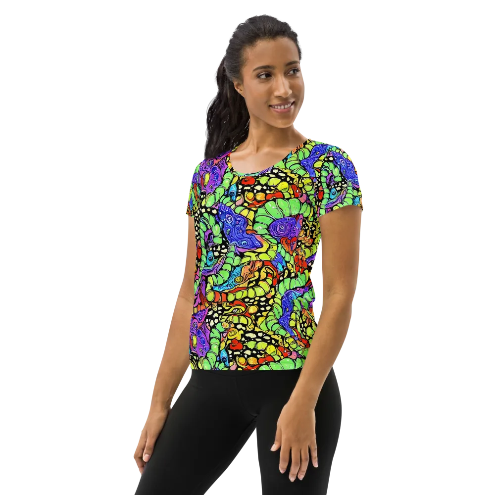 Frostwork Fantasy on Women's Athletic T-Shirt — Left
