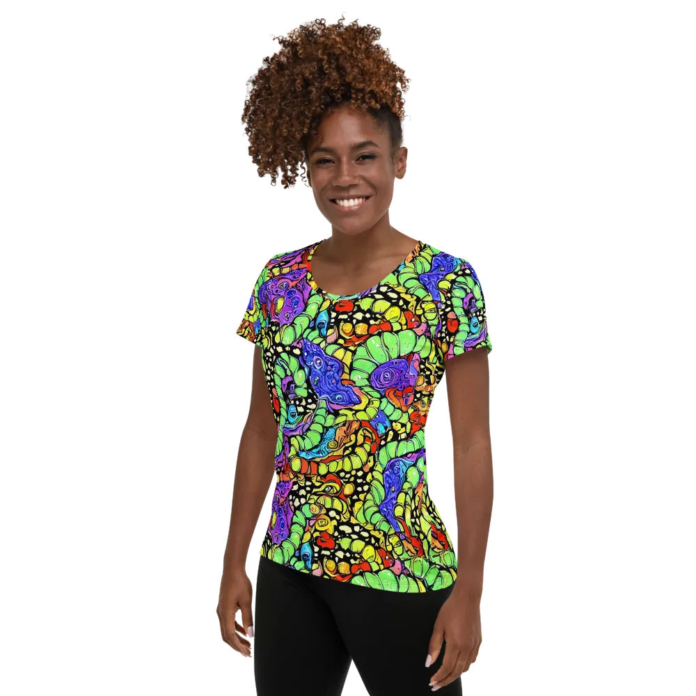 Frostwork Fantasy on Women's Athletic T-Shirt — Left