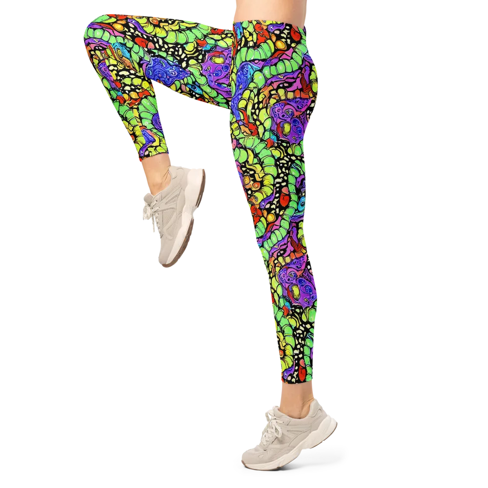 Frostwork Fantasy on Leggings — Left