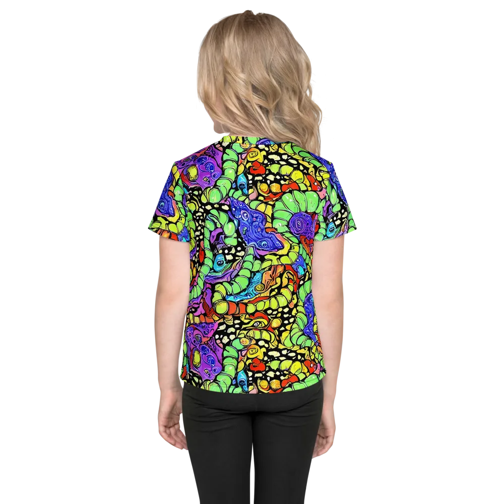 Frostwork Fantasy on Kids Crew Neck T-Shirt — Back
