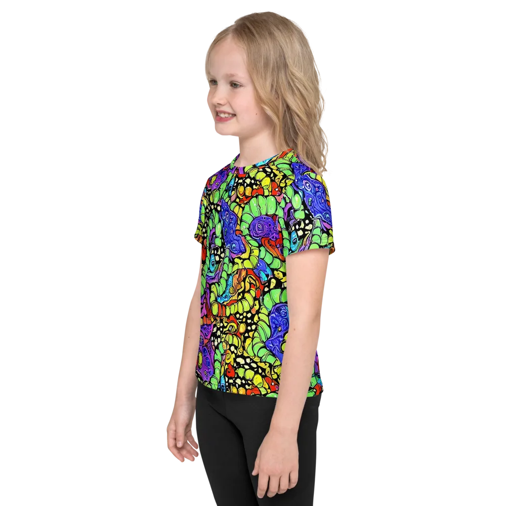 Frostwork Fantasy on Kids Crew Neck T-Shirt — Left