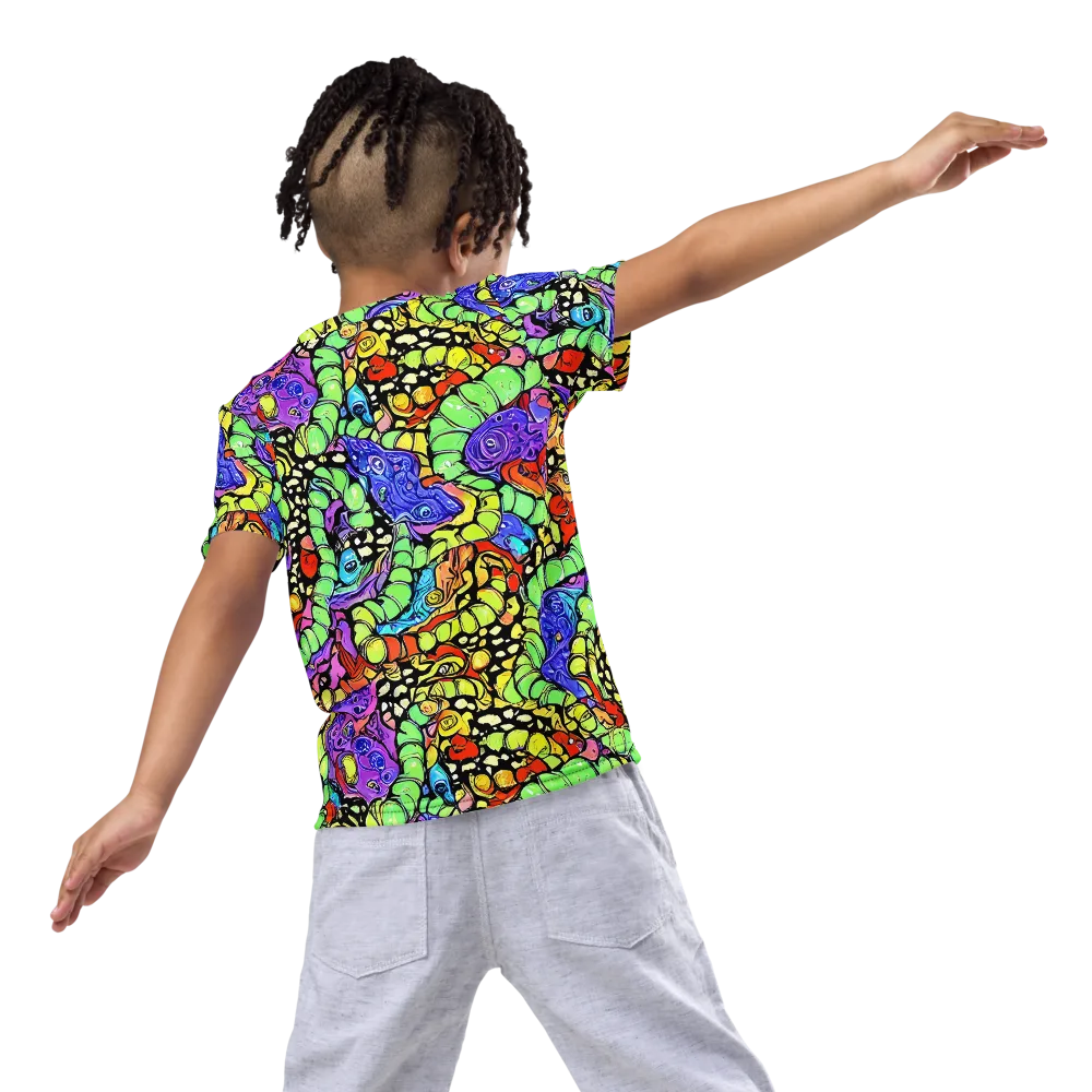 Frostwork Fantasy on Kids Crew Neck T-Shirt — Back