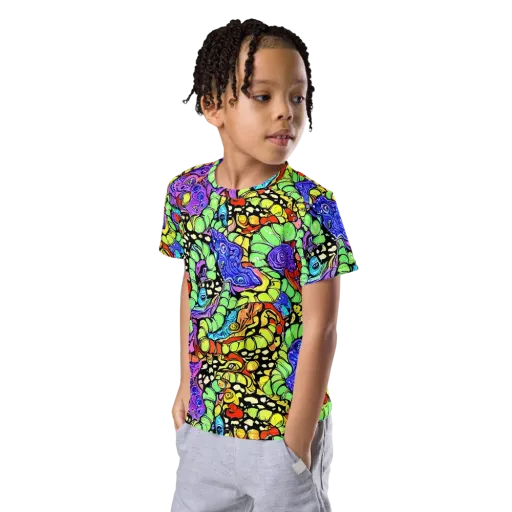 Frostwork Fantasy on a Kids Crew Neck T-Shirt