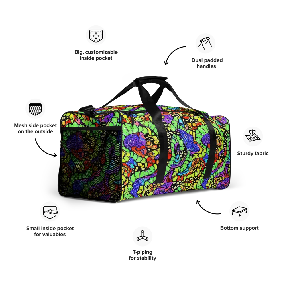 Frostwork Fantasy on Duffle Bag — Right Front