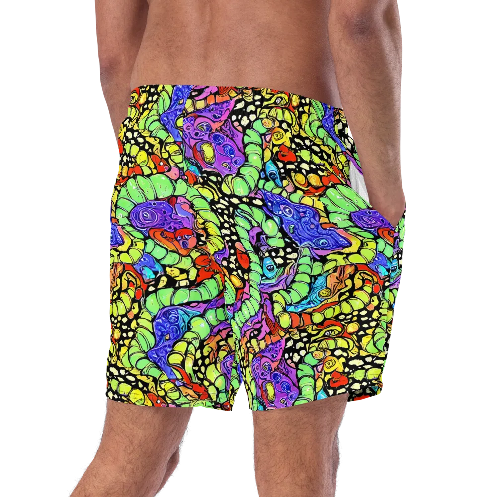 Frostwork Fantasy on Swim Trunks — Right Back