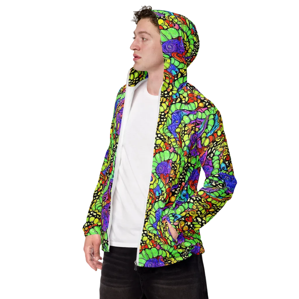 Frostwork Fantasy on Men's Windbreaker — Left Front