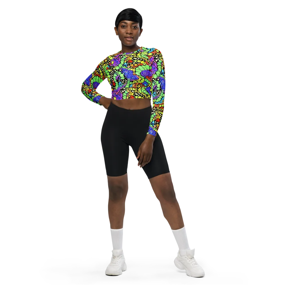 Frostwork Fantasy on Long Sleeve Crop Top — Front