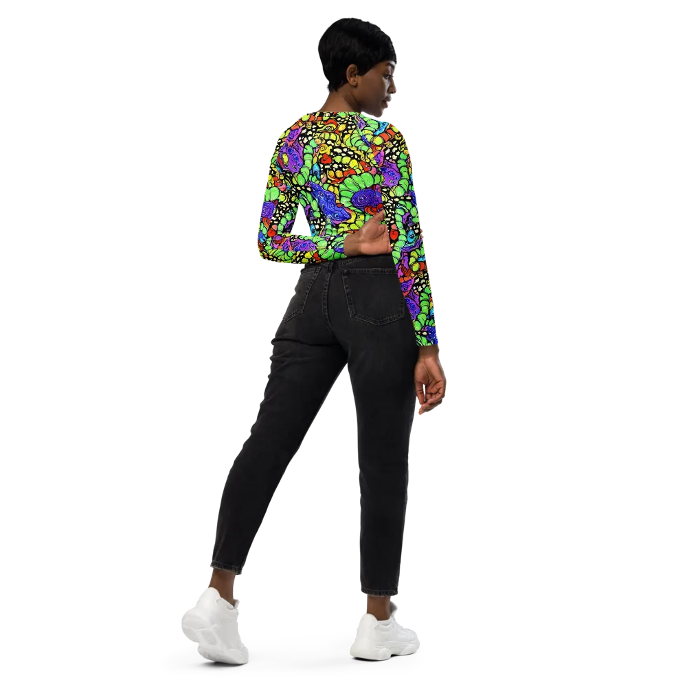Frostwork Fantasy on Long Sleeve Crop Top — Right Back