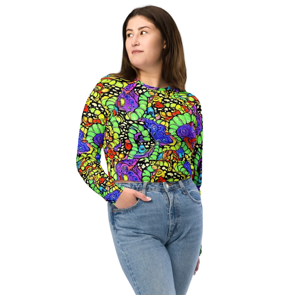 Frostwork Fantasy on Long Sleeve Crop Top — Front