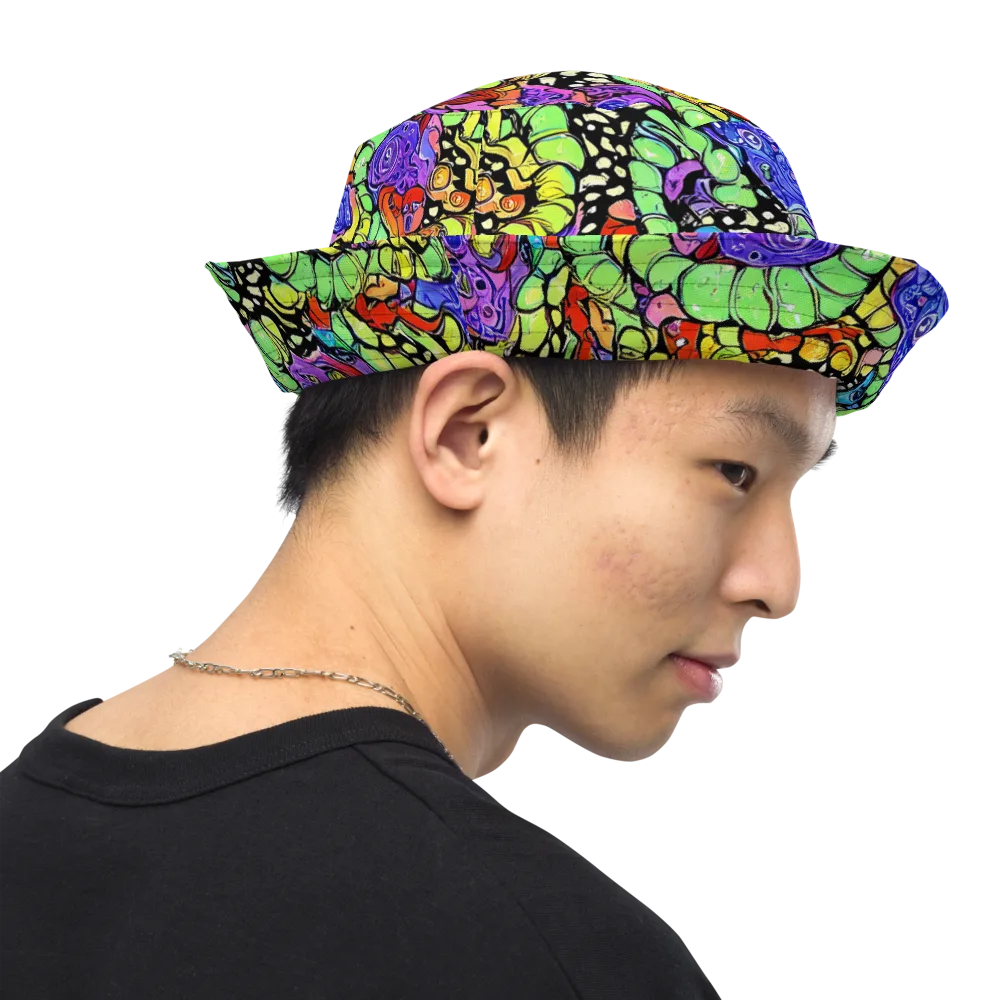 Frostwork Fantasy on Reversible Bucket Hat — Right Outside
