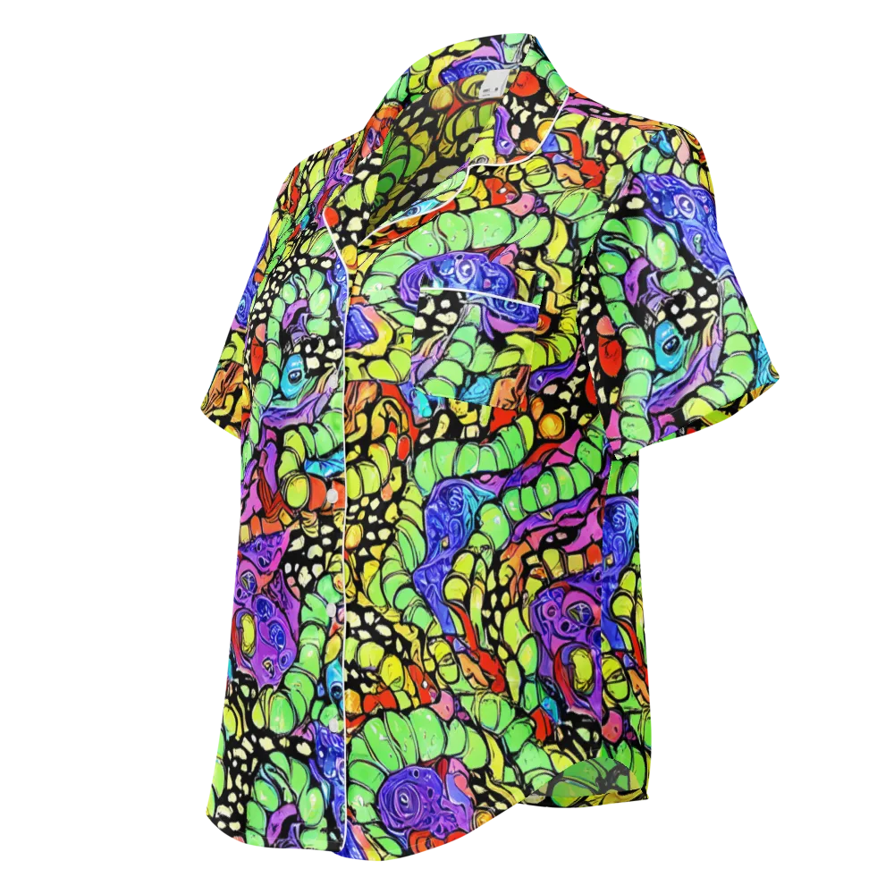 Frostwork Fantasy on Women's Short Sleeve Pajama Top — Left Front