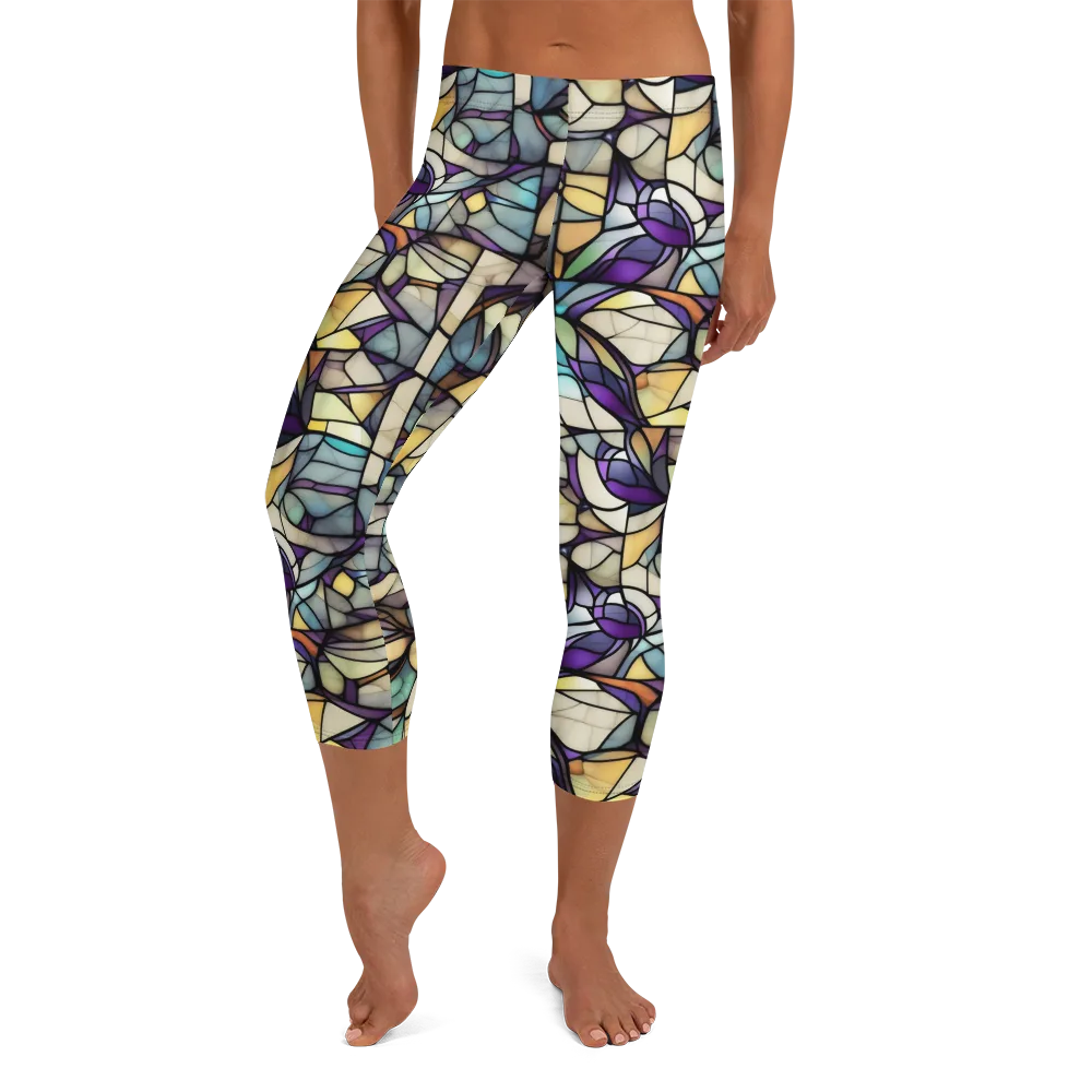 Violet Glass Garden on Capri Leggings — Front