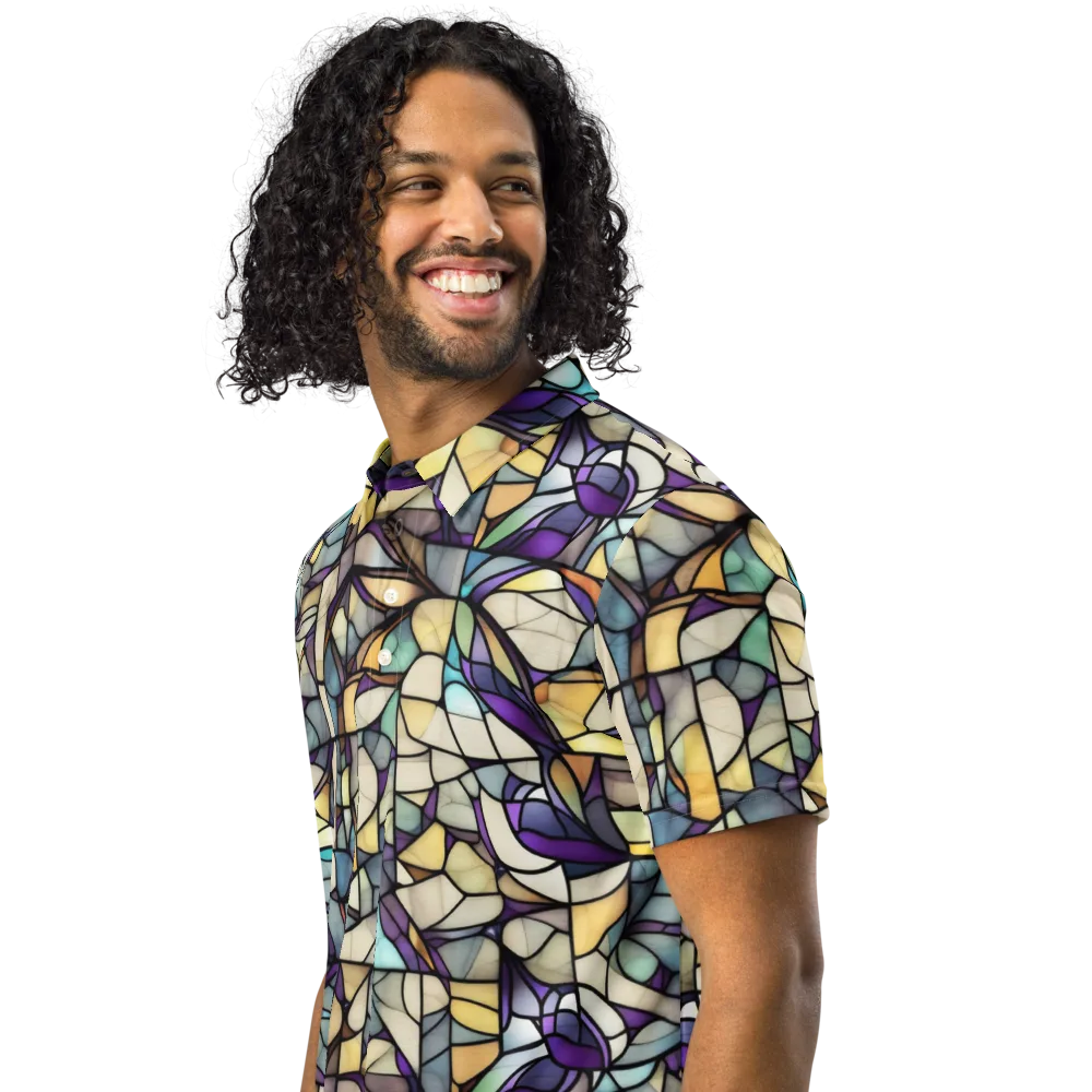 Violet Glass Garden on Men's Slim Fit Polo Shirt — Left Front