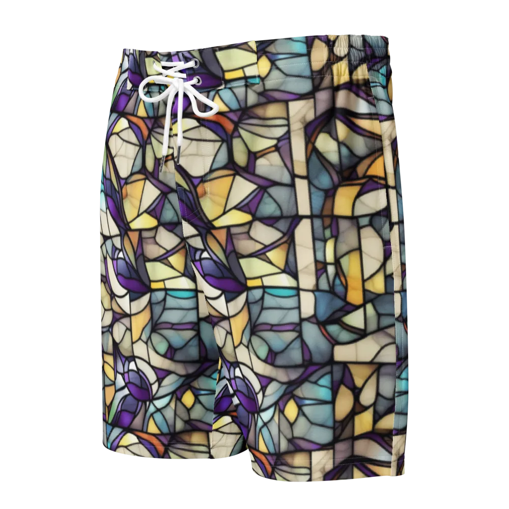 Violet Glass Garden on Men's Board Shorts — Front