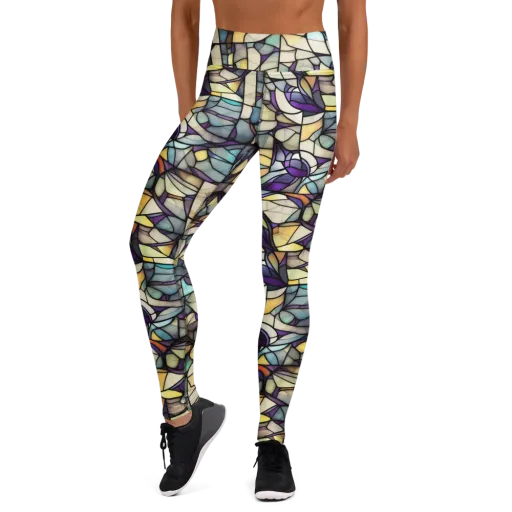 Violet Glass Garden on a Yoga Leggings