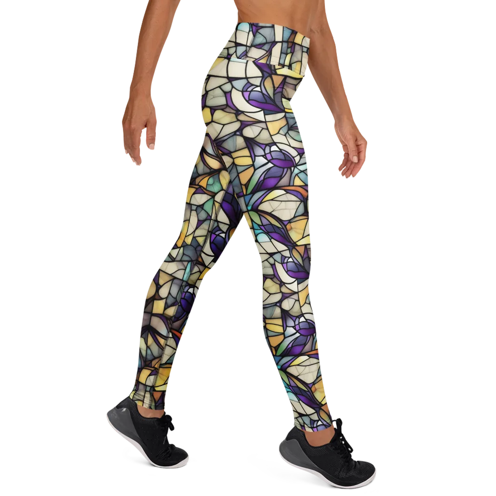 Violet Glass Garden on Yoga Leggings — Right