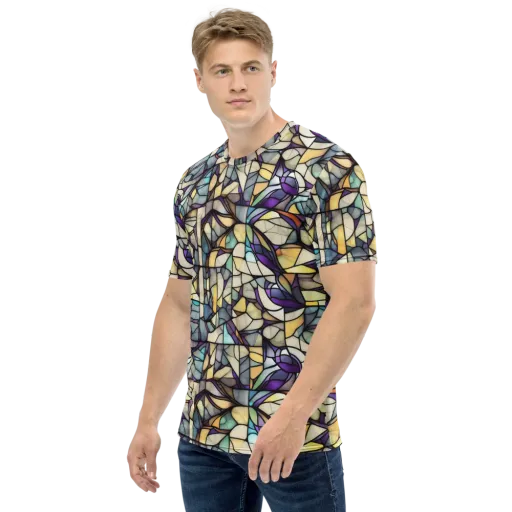 Violet Glass Garden on a Men's Crew Neck T-Shirt