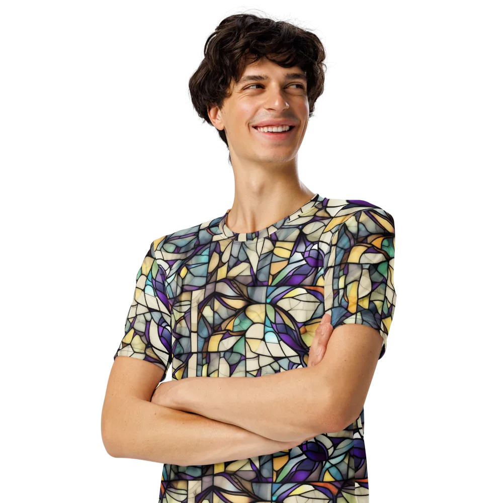 Violet Glass Garden on Men's Crew Neck T-Shirt — Left Front